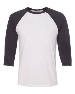 BELLA + CANVAS-Unisex Three-Quarter Sleeve Baseball Tee-3200